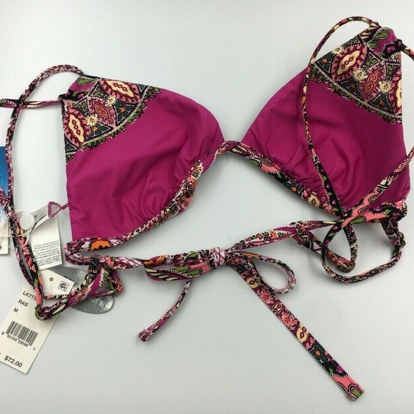 Lucky Brand Reversible Bikini Top Bottoms Two Piece Bikini Swimsuit M/L New - Picture 5 of 7
